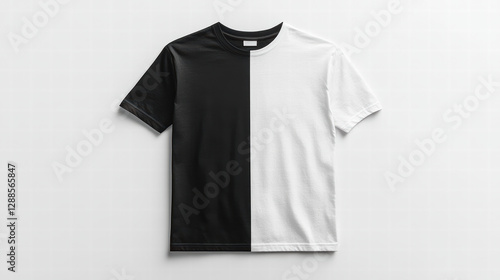 Wallpaper Mural black and white t shirt mockup features striking design split between dark and light colors, perfect for showcasing unique graphics or logos Torontodigital.ca