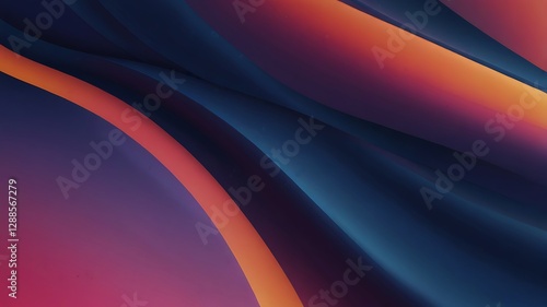 Abstract Swirling Dark Blue Orange and Purple Hues