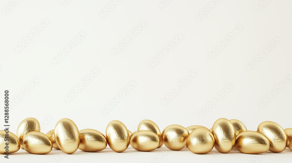 Obraz premium postcard easter eggs lying frame on white background with blank space for text 