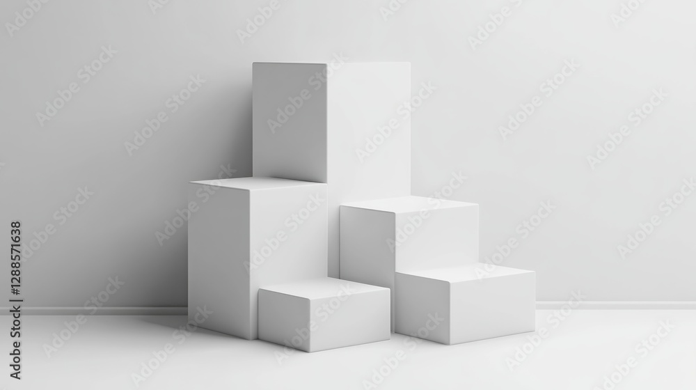 White Cubes Mockup Minimalist. White Cubes Mockup Minimalist.
