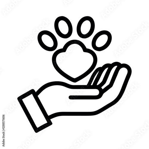 Pet Adoption Helping Hand Icon