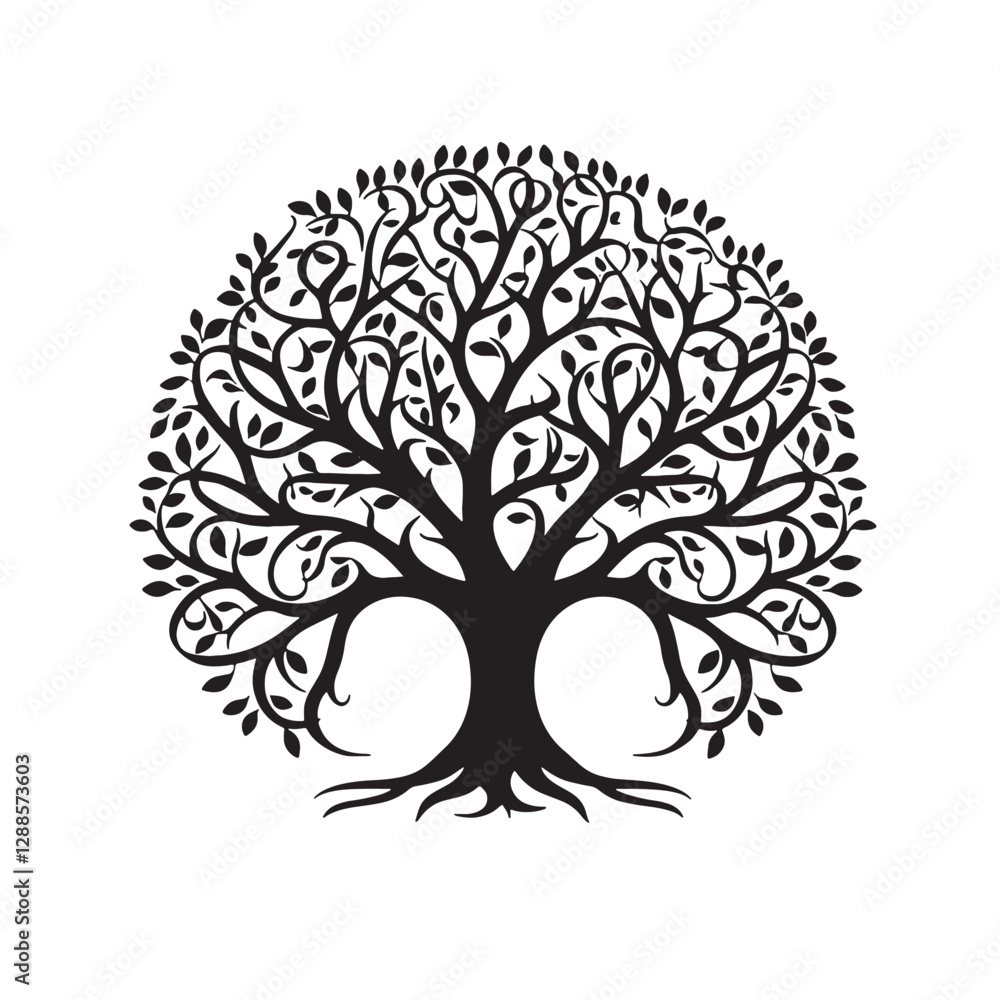 Fototapeta premium Mystical Tree of Life Silhouette Symbolizing Growth and Strength