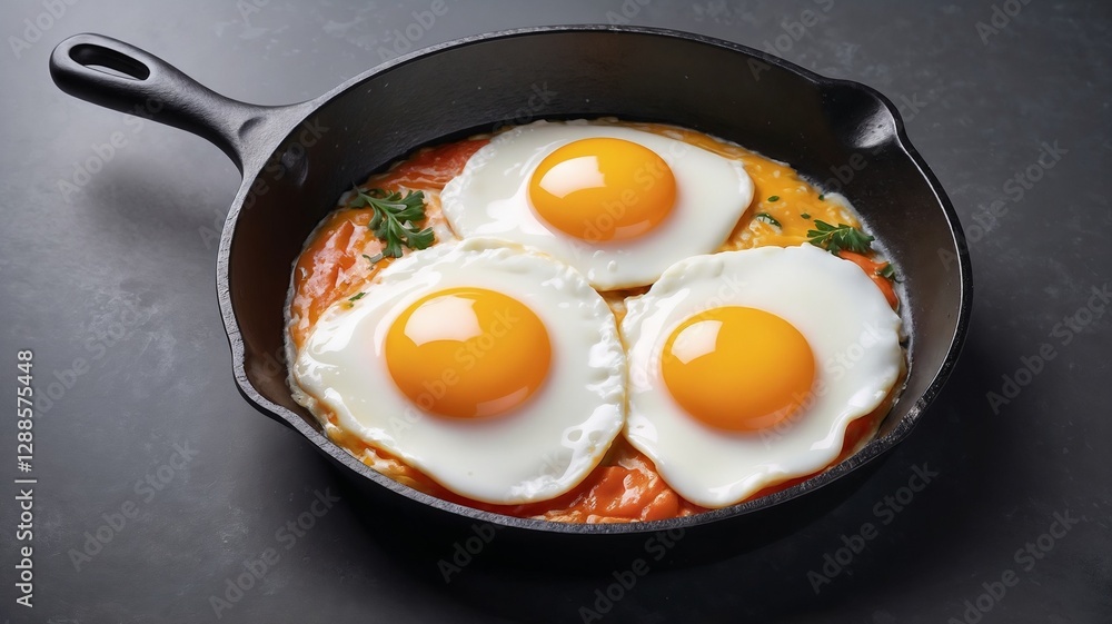 Perfect Fried Egg on Black Iron Skillet Perfect Fried Egg on Black Iron Skillet