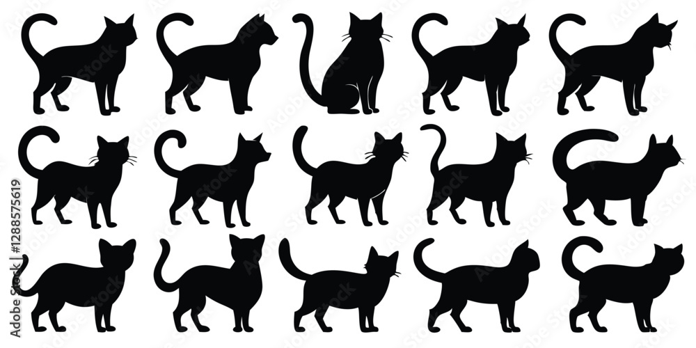 15+ Black silhouette cat vector illustration set 15+ Black silhouette cat vector illustration set