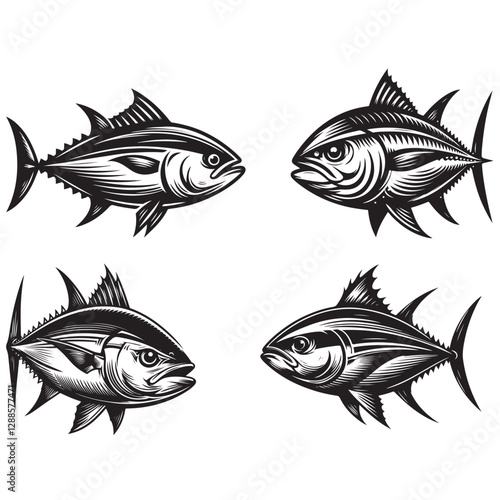 Tuna seafood.Tuna fish vector illustration.