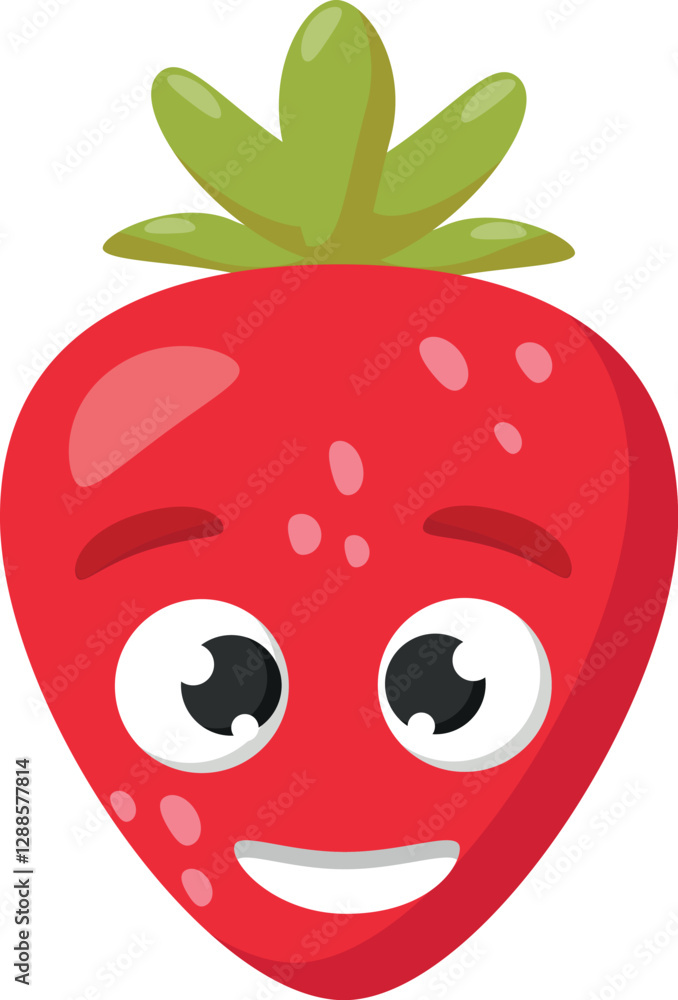 Obraz premium A cheerful and playful vector illustration of a cute strawberry character with a bright, fun design. Vector illustration