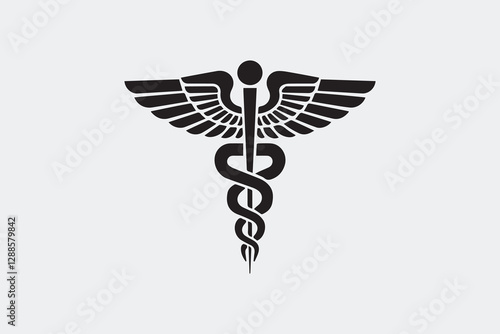 Healthcare and Medicine Emblem  Caduceus Icon vector