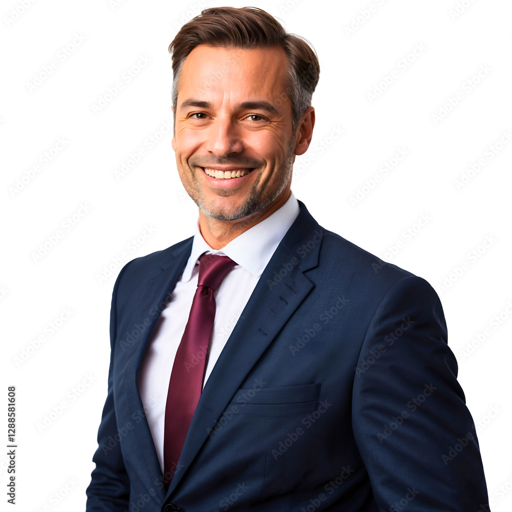 Portrait of a handsome, smiling businessman, isolated on transparent background, cut out Portrait of a handsome, smiling businessman, isolated on transparent background, cut out