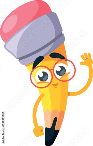 Pencil funny school item vector illustration