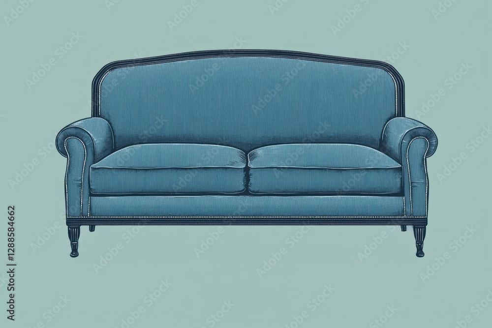 Fototapeta premium sofa, couch, contemporary, sleek, outline design, modern seating.