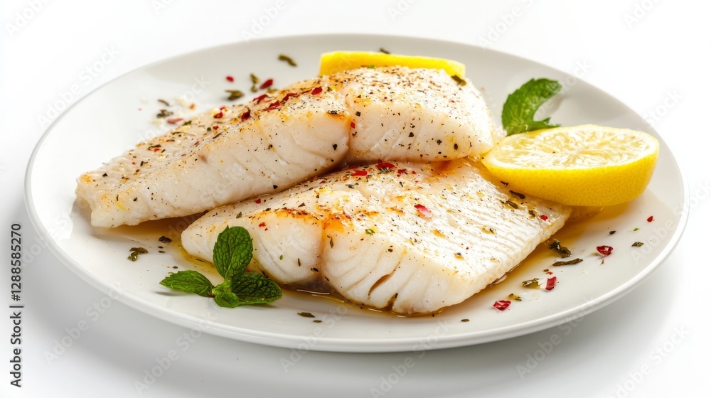 Flavorful steamed sea bass with lemon and mint, captured on a minimalist white background --chaos 20 --ar 16:9 --quality 2 --v 6.1 Job ID: b69da3da-12b7-439a-a766-b6bf5f29ace6 Flavorful steamed sea bass with lemon and mint, captured on a minimalist white background --chaos 20 --ar 16:9 --quality 2 --v 6.1 Job ID: b69da3da-12b7-439a-a766-b6bf5f29ace6