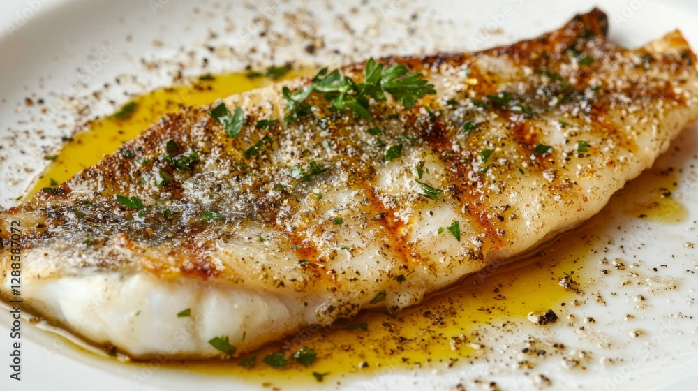 Perfectly charred grilled flounder with crispy skin, sizzling oils, and light herb garnish, no background. --chaos 20 --ar 16:9 --quality 2 --v 6.1 Job ID: 05dfce63-79f7-4427-bc17-ba3a9e44db20 Perfectly charred grilled flounder with crispy skin, sizzling oils, and light herb garnish, no background. --chaos 20 --ar 16:9 --quality 2 --v 6.1 Job ID: 05dfce63-79f7-4427-bc17-ba3a9e44db20