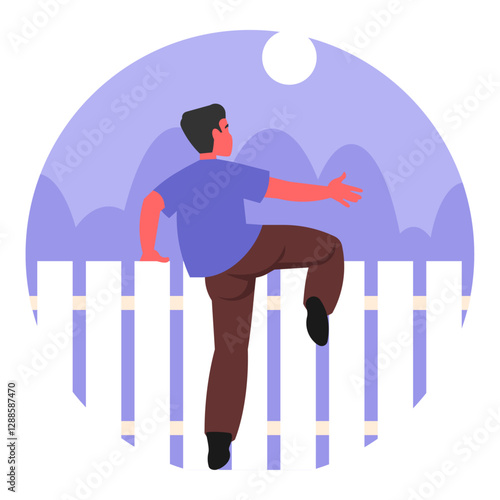 guy jumping over the fence