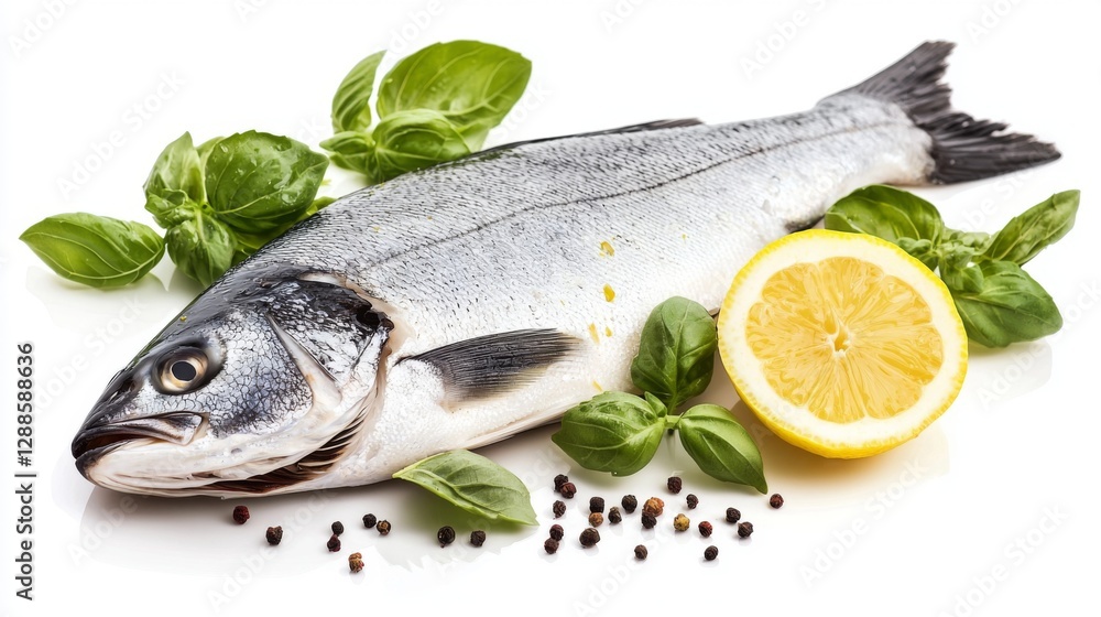 Steamed sea bass with lemon and basil, isolated on a clean white backdrop --chaos 20 --ar 16:9 --quality 2 --v 6.1 Job ID: 9971ec61-c57a-4b65-8c71-59077c051e77 Steamed sea bass with lemon and basil, isolated on a clean white backdrop --chaos 20 --ar 16:9 --quality 2 --v 6.1 Job ID: 9971ec61-c57a-4b65-8c71-59077c051e77