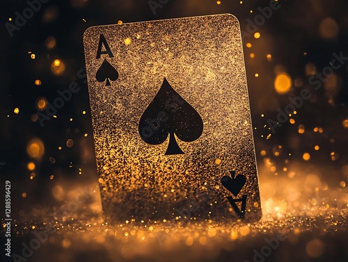 Glittering Ace Spades, Casino, Night, Gamble