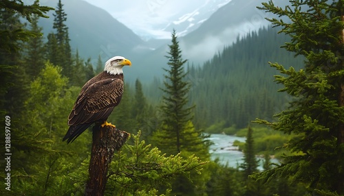 Bald Eagle in Mountain Valley