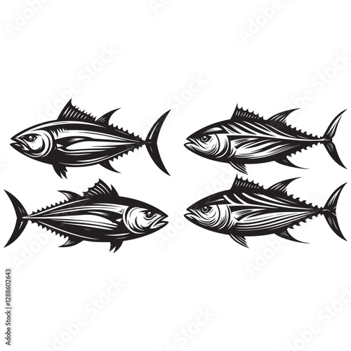 Tuna seafood.Tuna fish vector illustration.