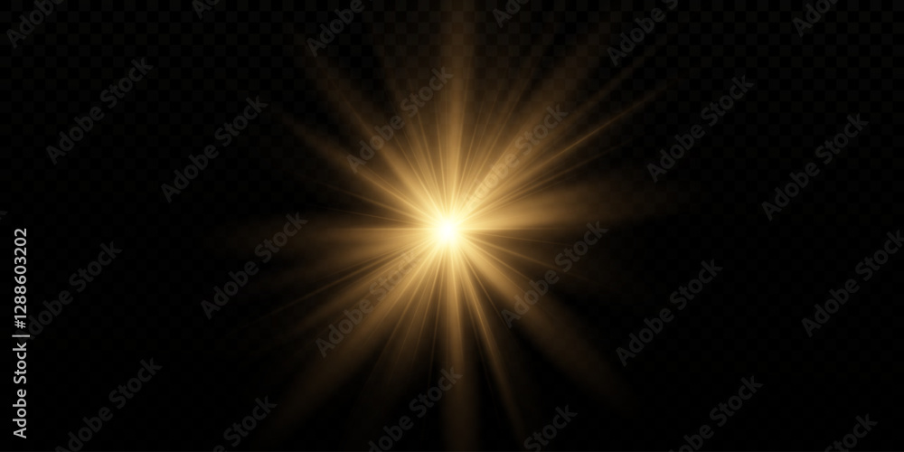 Bright flash of yellow light.intensity and brightness of yellow light.