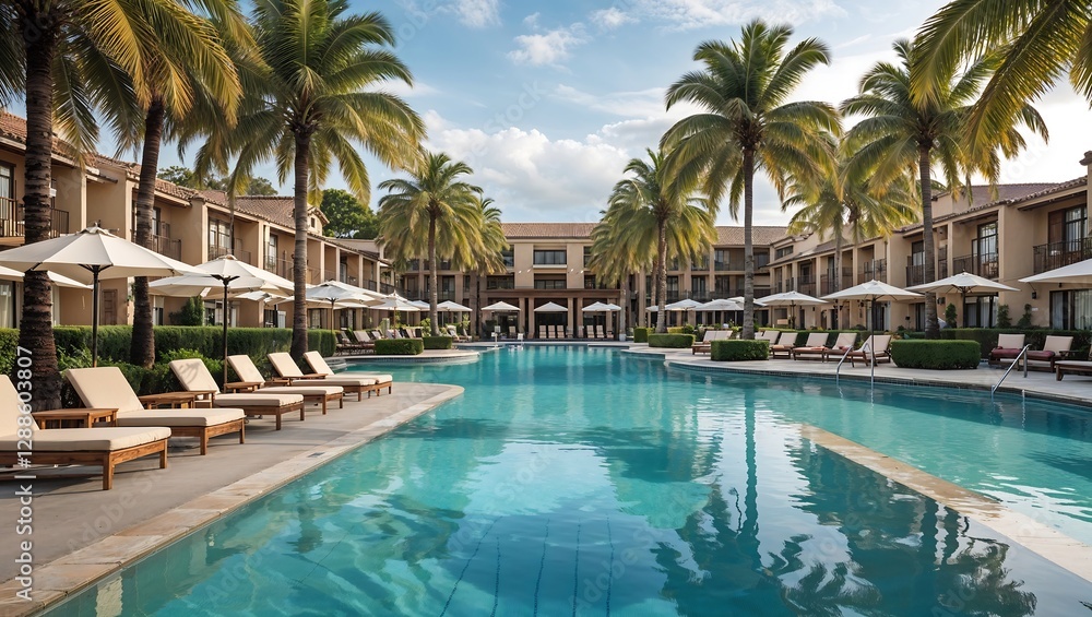 Fototapeta premium swimming pool in the hotel