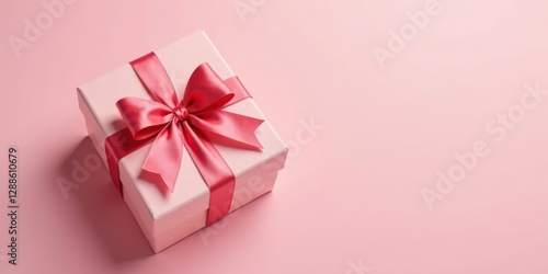 Wallpaper Mural A delicately tied coral ribbon adorns a pale pink gift box, a symbol of thoughtful presentation and heartfelt gifting. Torontodigital.ca