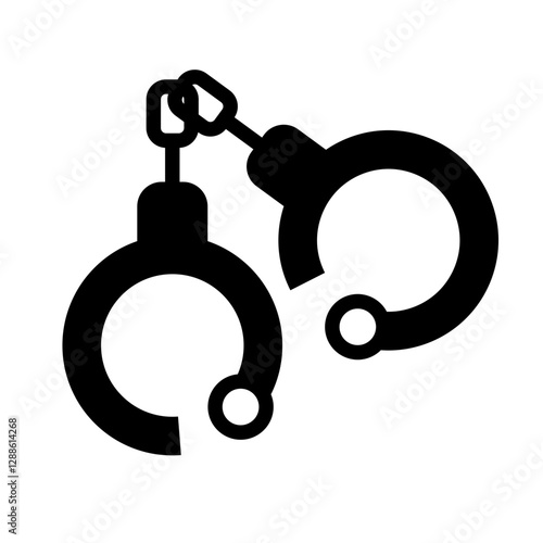 Simple handcuffs silhouette icon. Vector.