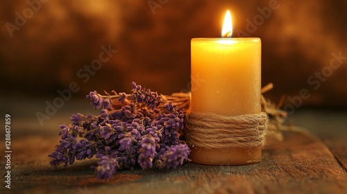 Aromatic Candle and Dried Floral Arrangement for Relaxation