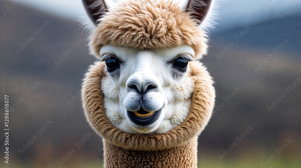 Obraz premium close up of a white alpaca