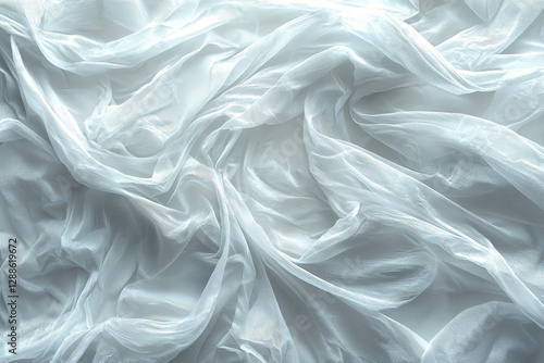 A background adorned with delicate, semi-transparent white sheer fabric