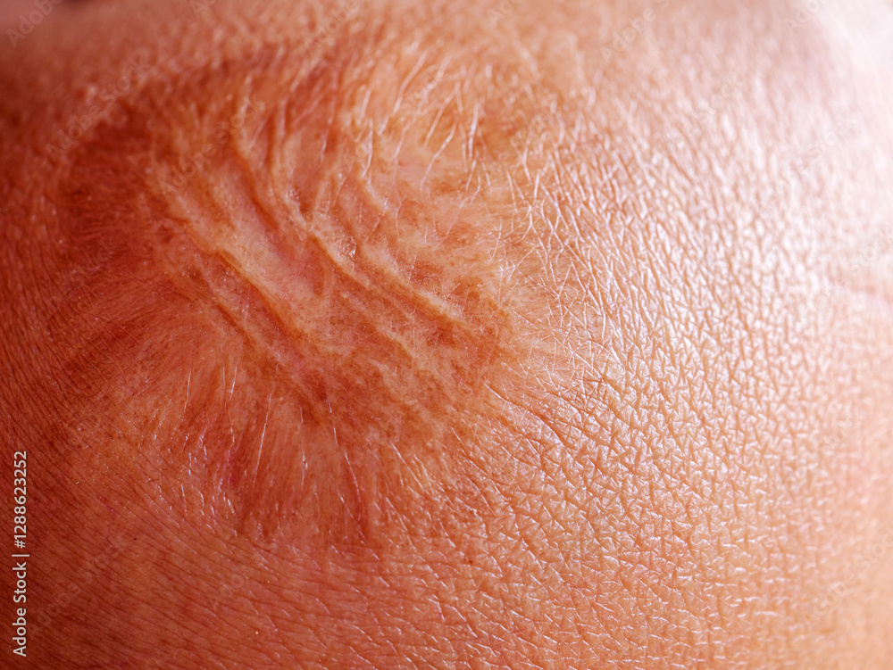 Fototapeta premium Close-up of a scar on the skin