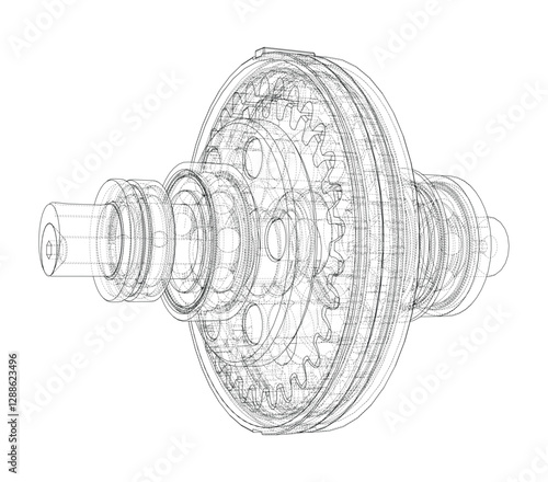 Wave Reducer. Vector illustration, 3d render