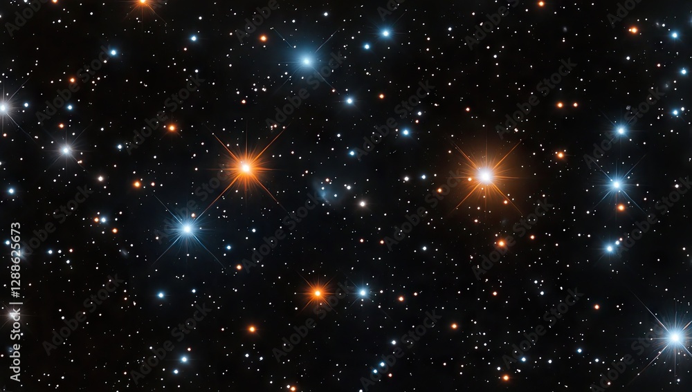 Starry night sky, vibrant stars, deep space Starry night sky, vibrant stars, deep space