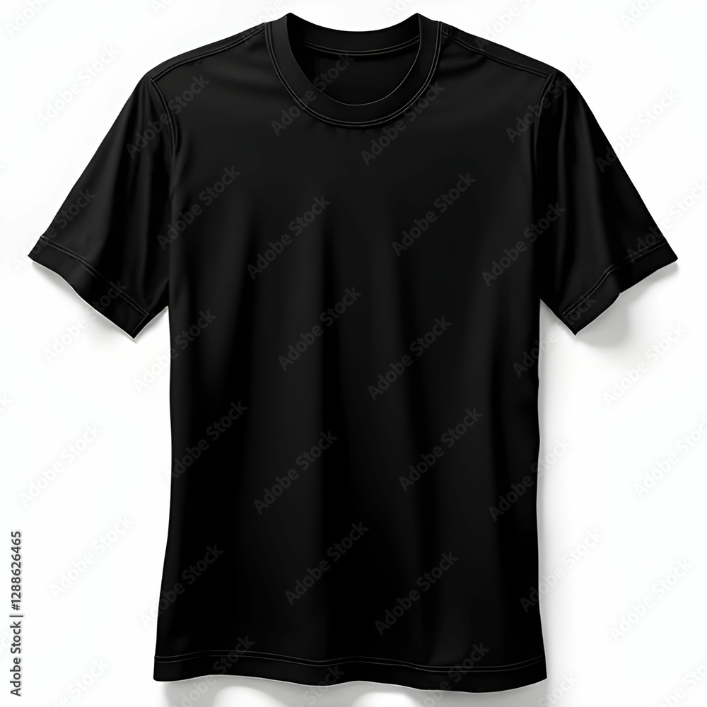 Blank black t-shirt on white background. Mock up for shirt size template and design Blank black t-shirt on white background. Mock up for shirt size template and design