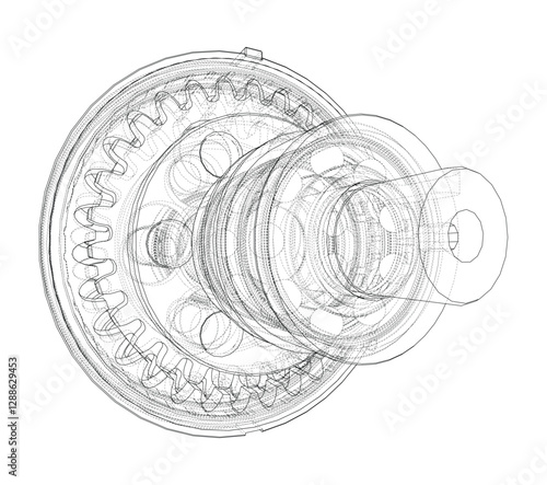 Wave Reducer. Vector illustration, 3d render
