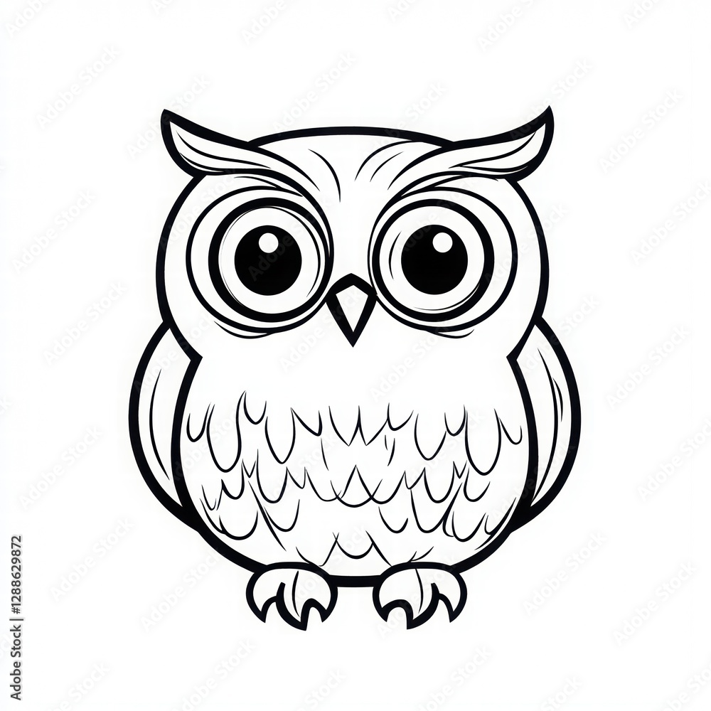 Cheerful Minimalist Owl Drawing Cheerful Minimalist Owl Drawing