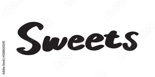 「Sweets」の手書き文字　ベクターイラスト