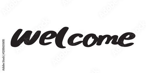 「Welcome」の手書き文字　ベクターイラスト