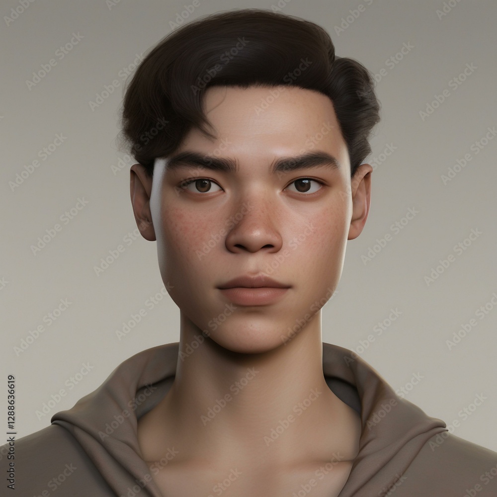 A highly detailed, hyper-realistic close-up portrait of an AI-generated human face. This digital artwork features lifelike skin textures, expressive eyes, and natural lighting. A highly detailed, hyper-realistic close-up portrait of an AI-generated human face. This digital artwork features lifelike skin textures, expressive eyes, and natural lighting.