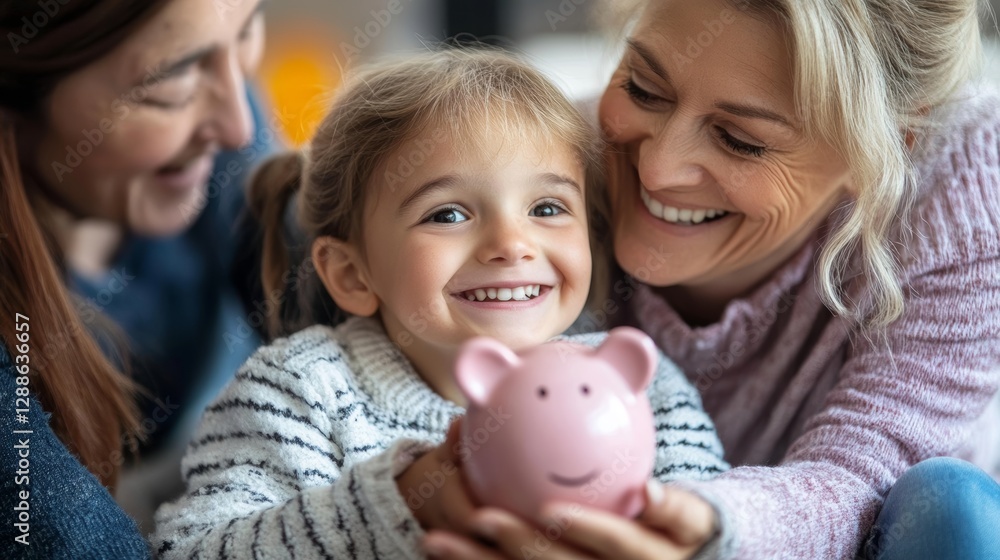 Gratitude Goal: Girl Mom & Grandma with Piggy Bank Gratitude Goal: Girl Mom & Grandma with Piggy Bank