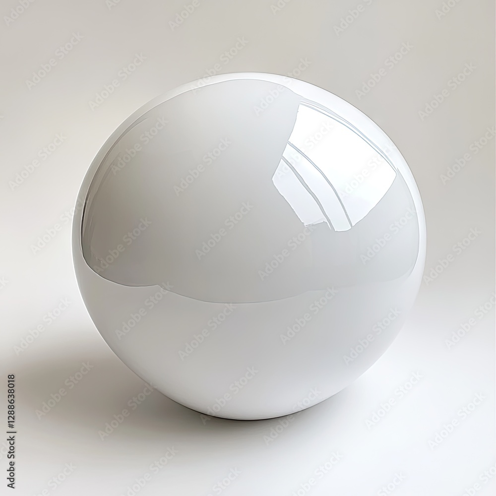 White sphere on a light gray background White sphere on a light gray background