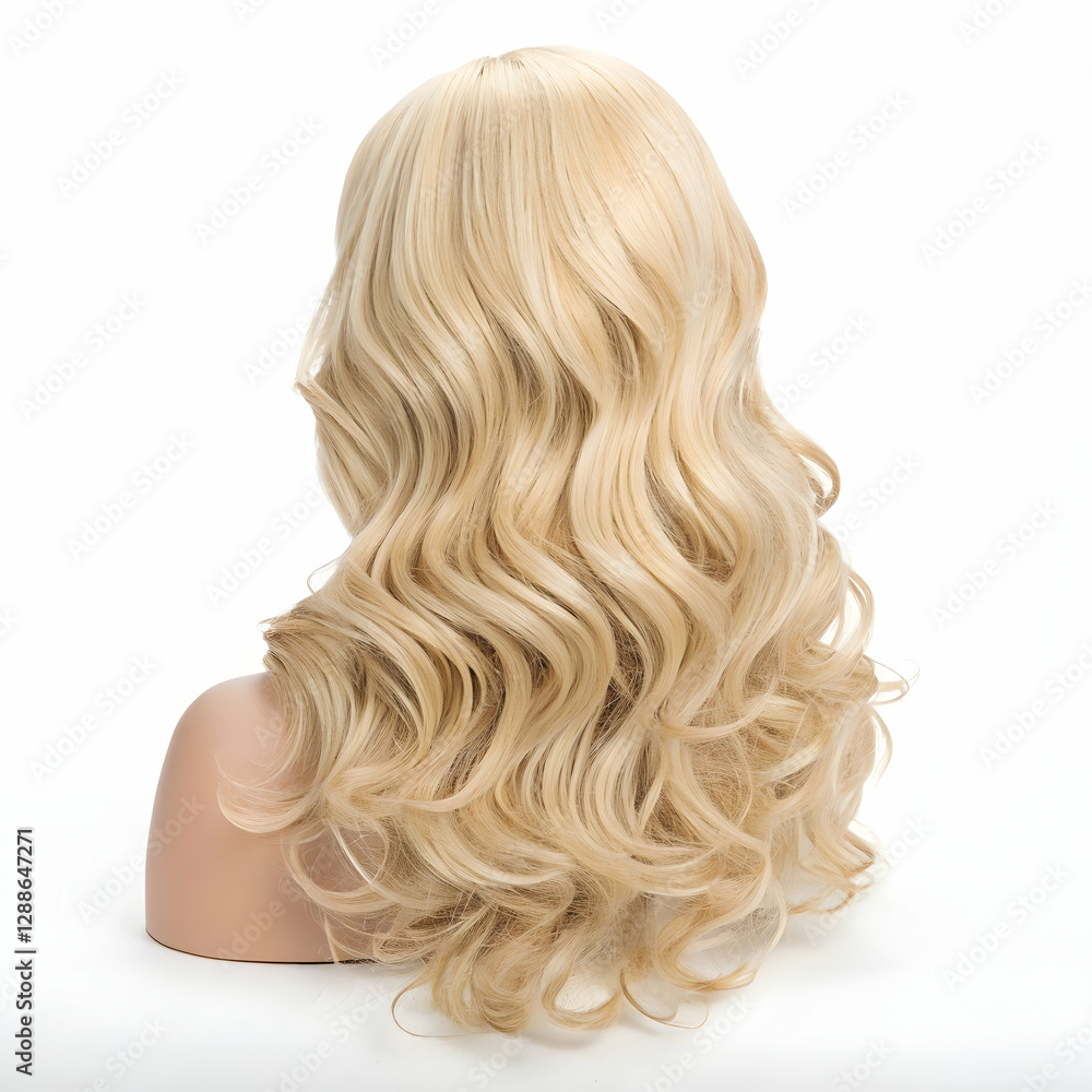 Naklejka premium Blonde hair wig on a white isolated background