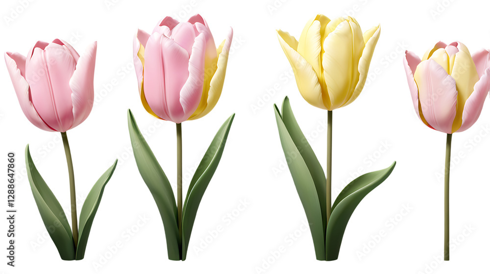 Obraz premium tulips isolated on white