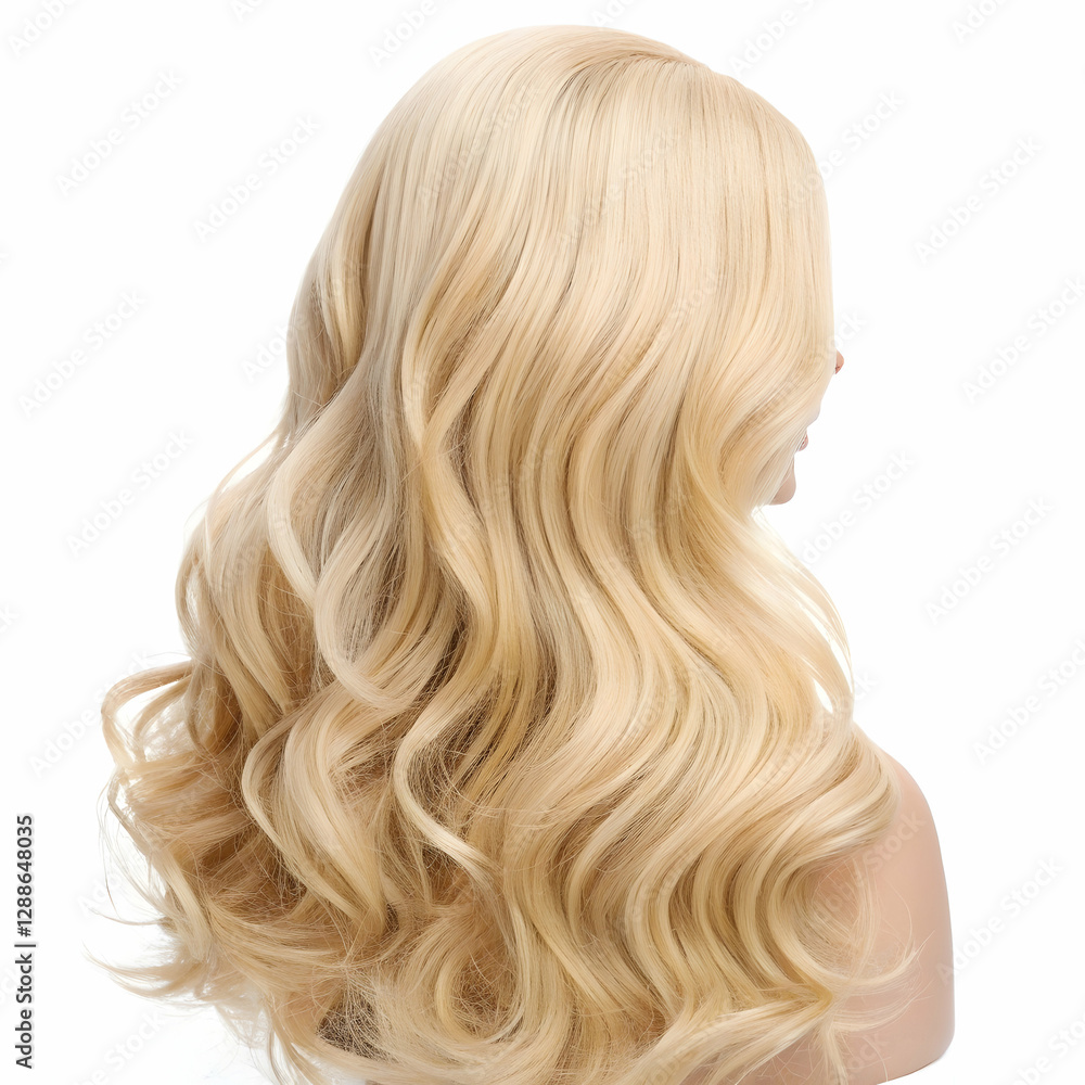 Naklejka premium Blonde hair wig on a white isolated background