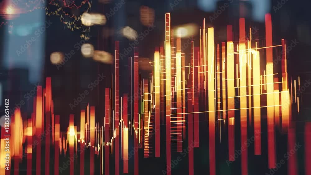 Glowing Financial Chart and Stock Market Trading Insights Glowing Financial Chart and Stock Market Trading Insights