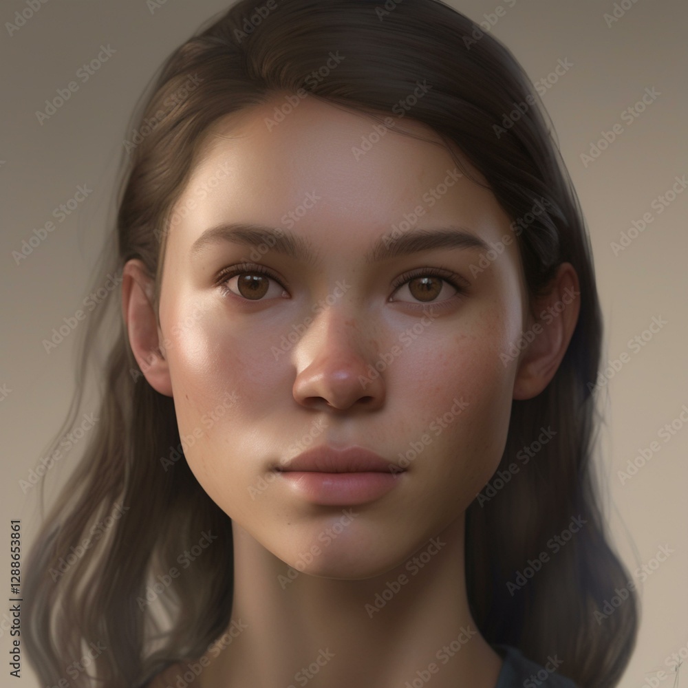 A highly detailed, hyper-realistic close-up portrait of an AI-generated human face. This digital artwork features lifelike skin textures, expressive eyes, and natural lighting. A highly detailed, hyper-realistic close-up portrait of an AI-generated human face. This digital artwork features lifelike skin textures, expressive eyes, and natural lighting.