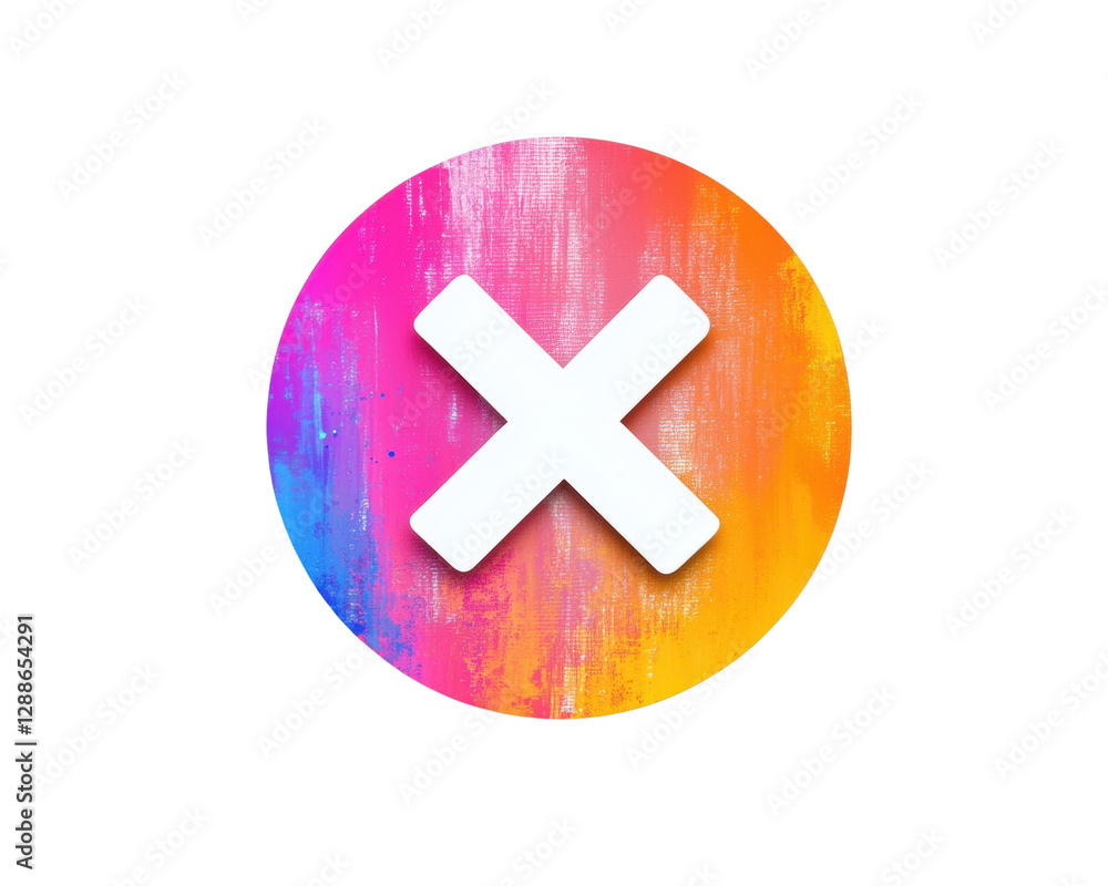 Obraz premium Colorful abstract symbol, white isolate background