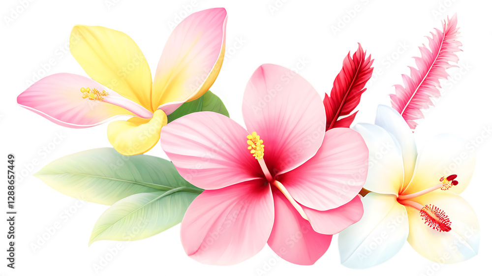 Naklejka premium pink frangipani flowers