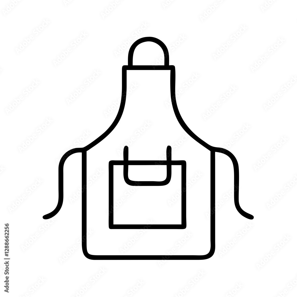 apron icon, apron line art - simple line art of apron, perfect for apron logos and icons apron icon, apron line art - simple line art of apron, perfect for apron logos and icons