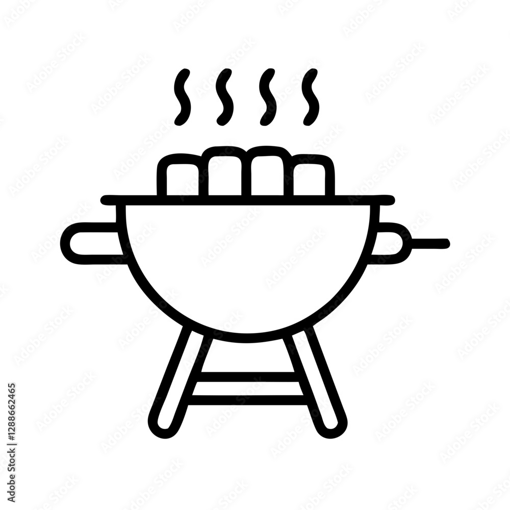 barbecue icon, barbecue line art - simple line art of barbecue, perfect for barbecue logos and icons barbecue icon, barbecue line art - simple line art of barbecue, perfect for barbecue logos and icons