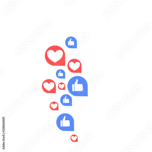 Like and love social media notifications