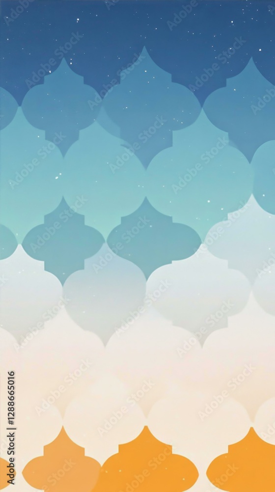 Ornamental Mosque Motif Pattern Blue to Golden Gradient Starry Sky Backdrop Image Aesthetic Alluring Ornamental Mosque Motif Pattern Blue to Golden Gradient Starry Sky Backdrop Image Aesthetic Alluring